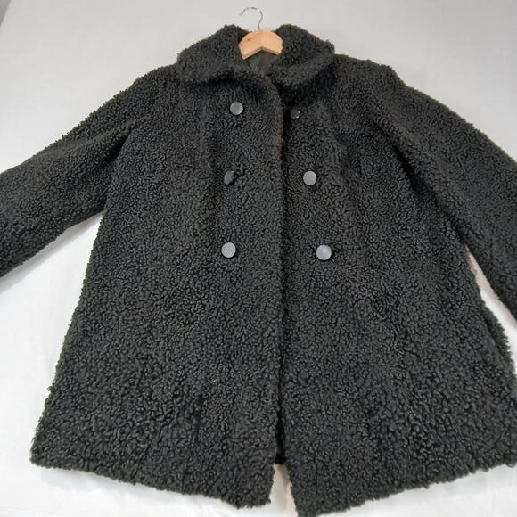 Vintage 50s Curly Persian Lamb Teddy Coat Black Car Medium Large Jackie O - Picture 2 of 10
